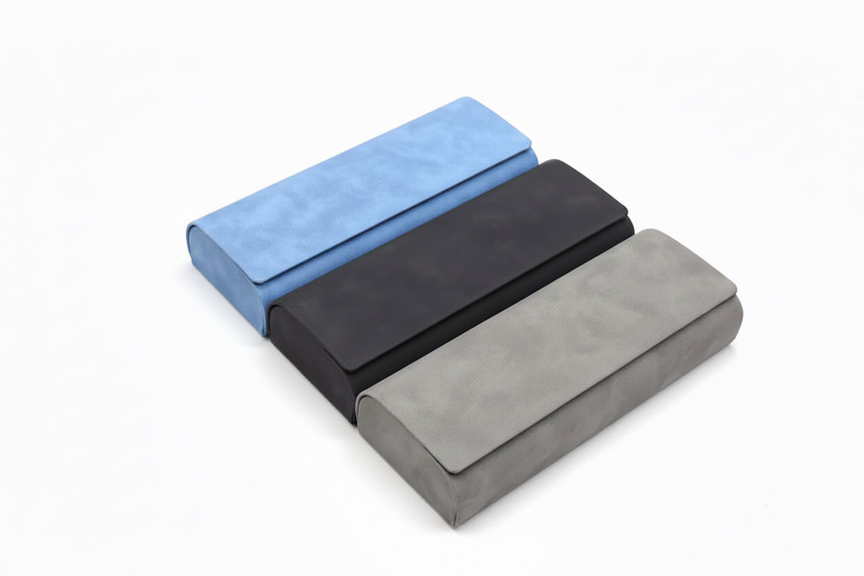Hard-Shell Spectacle Case Men Women Glasses Case PU Leather Portable Anti-Extrusion Sunglasses Storage Box Folding Eyewear Pouch