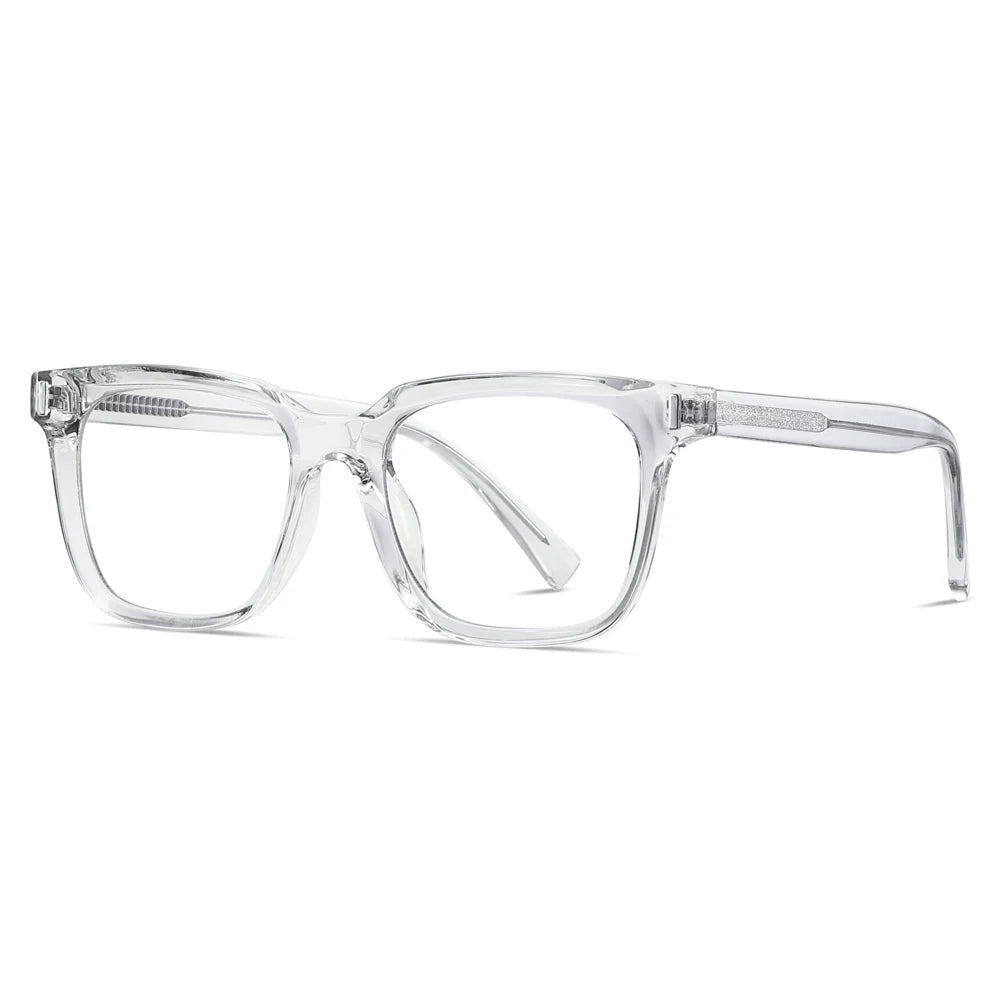 anti Blue Light Glasses TR90 Acetate Men Square Glasses Frame for Women Trend Koren Style Unisex Transparent Grey